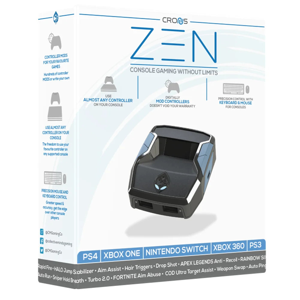 محول لوحة مفاتيح وماوس USB من Cronus Zen Cronusmax Cronusmax2 لألعاب FPS لأجهزة PS4/PS3/Switch/Xbox 360/One/S/X/PC