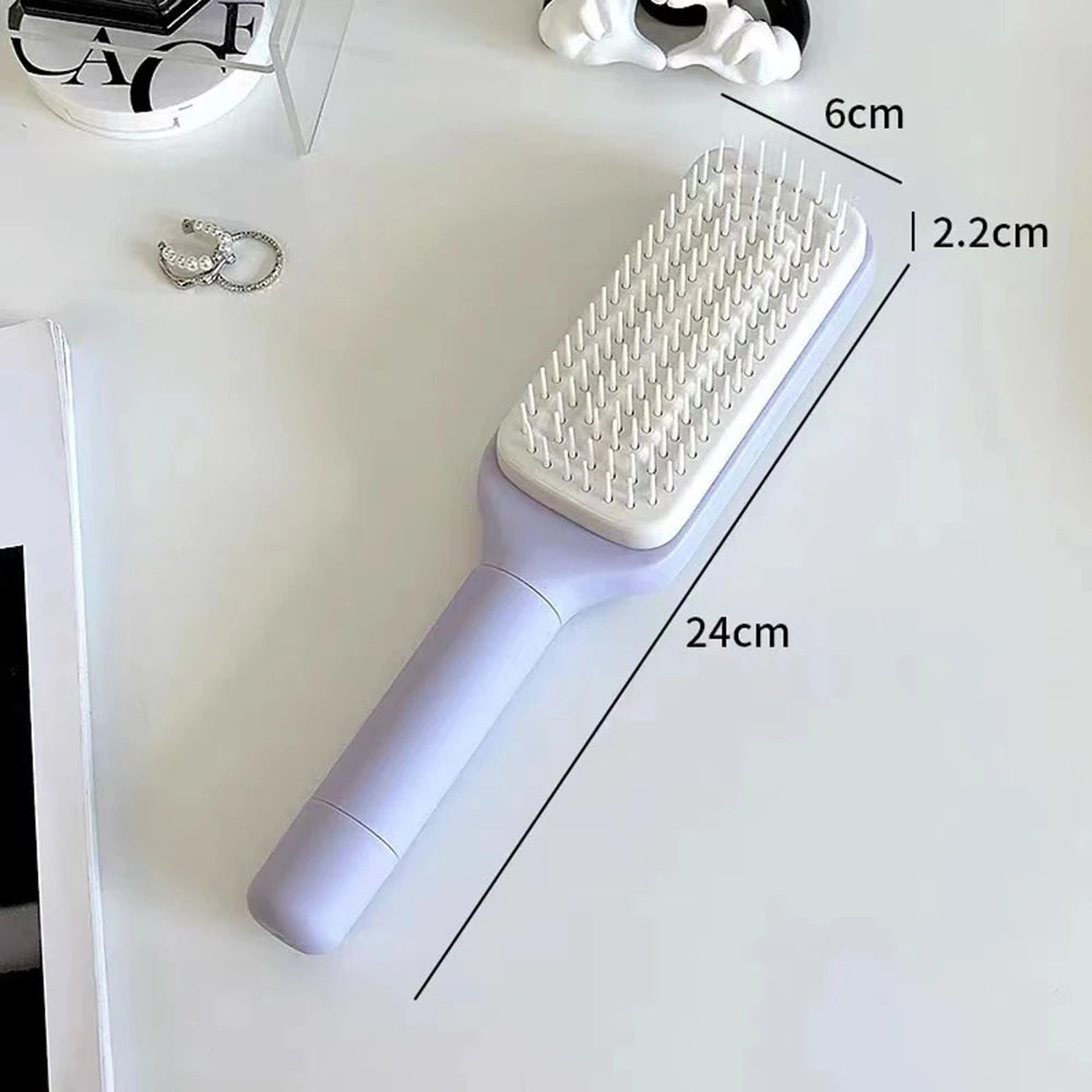 Rotatable Self Cleaning Hair Brush Massage Air Cushion Comb Magic Retractable Comb For Women Anti-static Hair Smoothing Comb