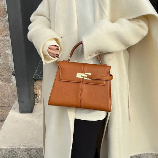 Trapezoidal bag 2025 niche American composite leather large capacity single-shoulder crossbody bag fashionable ladies handbag