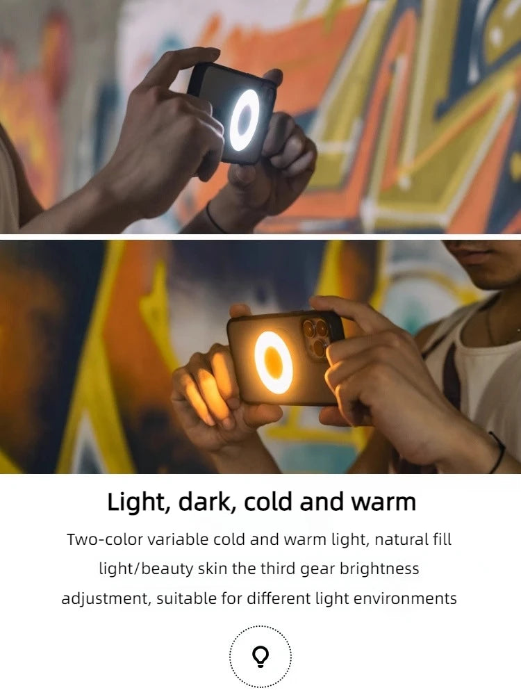 Mini Magnetic Fill Light Pocket Portable Outdoor Photographic Lamp for Apple iPhone 15/14/13/12 Mobile Phone Tiktok Live Selfie